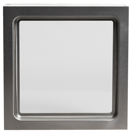 Hublot carré inox - 284 x 284 mm x Ep. 39 à 41 mm - GoodHome - Brico Dépôt