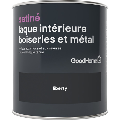 Peinture boiseries et métal intérieure Satin Noir Liberty 0.75 L - GoodHome - Brico Dépôt
