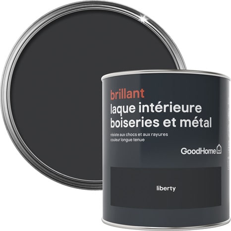 Peinture boiseries et métal intérieure Noir brillant Liberty 0.75 L - GoodHome - Brico Dépôt