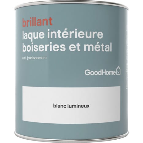 Peinture boiseries et métal intérieure Blanc Lumineux brillant 0.75 L - GoodHome - Brico Dépôt