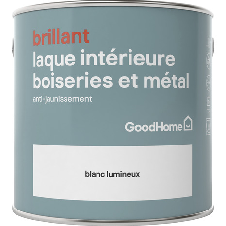 Peinture boiseries et métal intérieure Blanc Lumineux brillant 2.5 L - GoodHome - Brico Dépôt