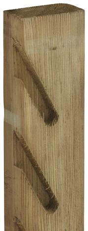 Lot de 2 demi-poteaux bois persiennes classe 4 "Lemhi" - H. 2,40 m. Section : 90 mm x 45 mm - Blooma - Brico Dépôt