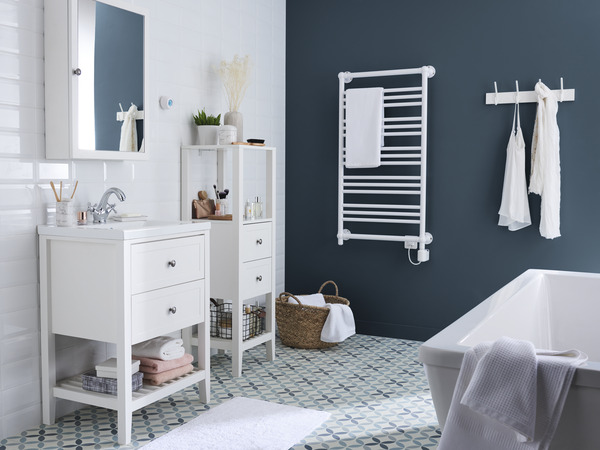 Armoire de salle de bain avec miroir "Perma" - blanc - L.50 x H.70 x P.15 cm - GoodHome - Brico Dépôt
