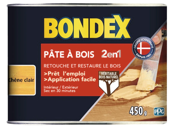 Pâte à bois ton chêne clair 450 g - Bondex - Brico Dépôt