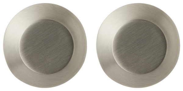 Lot de 2 poignées boutons effet nickel argenté "Nutmeg" L 3,2 cm - GoodHome - Brico Dépôt