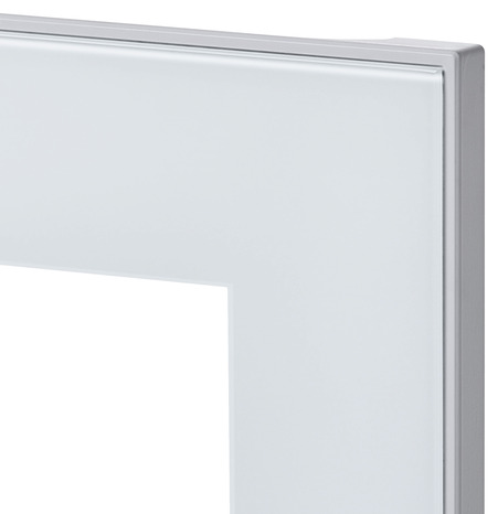 Façade 1 porte vitrée "Winterana" blanc givré l.59,7 x h.71,5 cm - GoodHome - Brico Dépôt