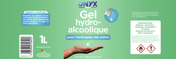 Gel hydroalcoolique pour l'antisepsie des mains - 1 L - Onyx - Brico Dépôt