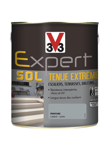 Peinture sol extérieur tenue extrême Ciment 2,5 L - V33 - Brico Dépôt