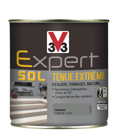Peinture pour sol extérieur tenue extrême Carbone 500 ml - V33 - Brico Dépôt