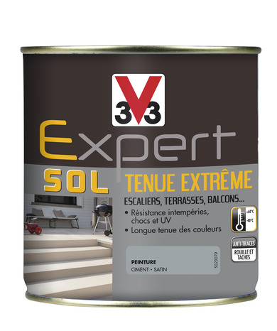 Peinture pour sol extérieur tenue extrême Ciment 500 ml - V33 - Brico Dépôt