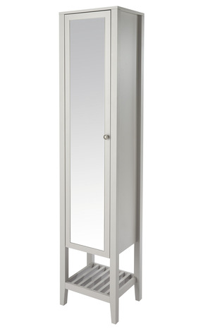 Colonne salle de bains "Perma" + miroir - Gris - L.40,2 x H.185 x P.36,1 cm - GoodHome - Brico Dépôt