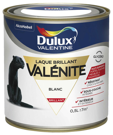 Peinture multi-support intérieure glycéro Satin Blanc brillant 0.5 L - Dulux Valentine - Brico Dépôt