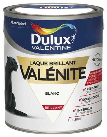 Peinture multi-support intérieure glycéro Satin Blanc brillant 2 L - Dulux Valentine - Brico Dépôt