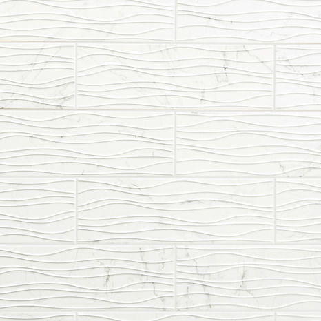 Décor mural "Elegance marble" blanc - l. 20 x L. 60 cm - GoodHome - Brico Dépôt