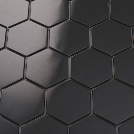Mosaïque aspect métal noir "Albena" - L.30 x l.30 cm - GoodHome - Brico Dépôt