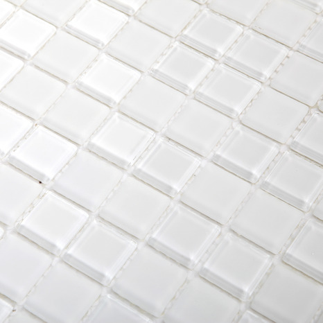 Mosaïque aspect verre blanc "Glina" - L.30 x l.30 cm - GoodHome - Brico Dépôt