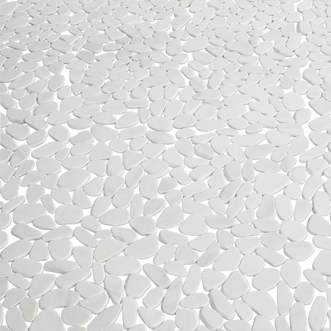 Plaque de galets ronds plats ivoire L.31,5 x l.31,5 cm - GoodHome - Brico Dépôt