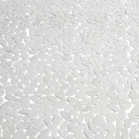 Plaque de galets ronds plats ivoire L.31,5 x l.31,5 cm - GoodHome - Brico Dépôt