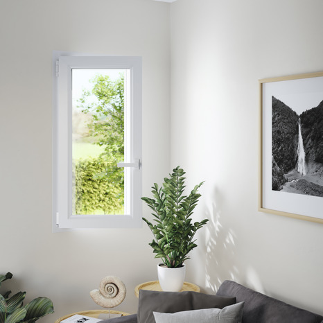 Fenêtre PVC blanc oscillo-battante 1 vantail gauche h.105 x l.60 cm - GoodHome - Brico Dépôt