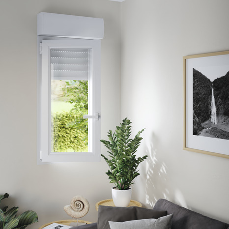 Fenêtre PVC blanc oscillo-battante 1 vantail + volet roulant h.115 x l.60 cm - GoodHome - Brico Dépôt