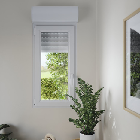 Fenêtre PVC blanc oscillo-battante 1 vantail + volet roulant h.115 x l.60 cm - GoodHome - Brico Dépôt