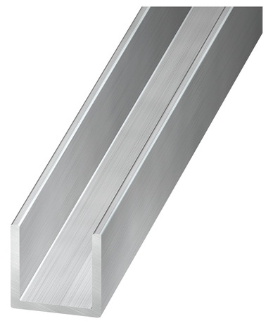U aluminium brut 20 x 20 x 1,5 mm 2,50 m Argent - Brico Dépôt