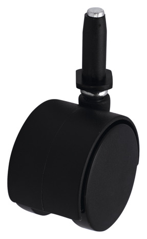 Roulette jumelée pivotante PP noir - Ø 5 cm - 40 kg - Brico Dépôt