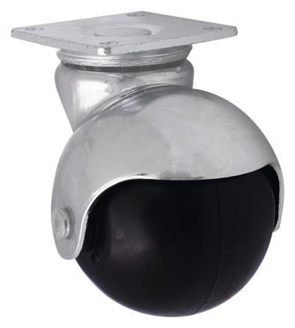 Roulette à bille pivotante PP noir - H. 6,4 x Ø 5 cm - 30 kg - Brico Dépôt