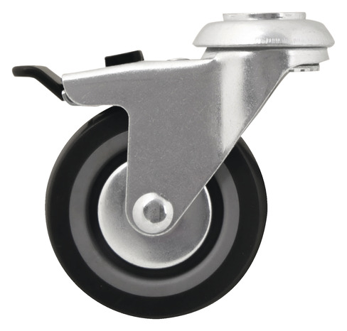 Roulette pivotante PU gris avec frein - H. 10 x Ø 7,5 cm - 55 kg - Brico Dépôt
