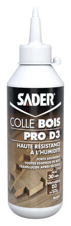 Colle bois Pro D3 250 g haute résistance à l'humidité - Sader - Brico Dépôt
