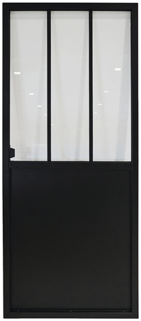 Porte coulissante "Industrielle" noir H. 204 cm x Larg. 83 cm - Brico Dépôt