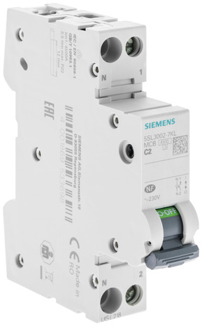 Disjoncteur 4,5 kA 2A phase neutre - Siemens - Brico Dépôt