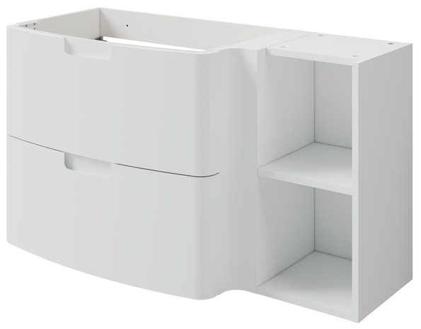 Meuble sous vasque à suspendre 2 tiroirs/2 rangements blanc "Himalia" L. 105 x H. 60 x P. 45 cm - GoodHome - Brico Dépôt