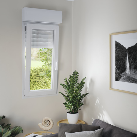 Fenêtre PVC blanc oscillo-battante 1 vantail droit + volet roulant h.45 x l.40 cm - GoodHome - Brico Dépôt