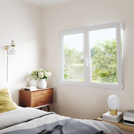 Fenêtre PVC blanc oscillo-battante 2 vantaux h.155 x l.120 cm - GoodHome - Brico Dépôt