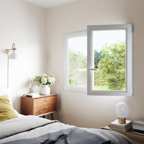 Fenêtre PVC blanc oscillo-battante 2 vantaux h.105 x l.90 cm - GoodHome - Brico Dépôt