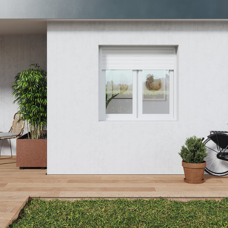 Fenêtre PVC blanc oscillo-battante 2 vantaux + volet roulant h.145 x l.90 cm - GoodHome - Brico Dépôt