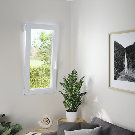 Fenêtre PVC blanc oscillo-battante 1 vantail gauche h.95 x l.60 cm - GoodHome - Brico Dépôt