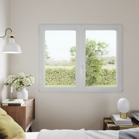 Fenêtre PVC blanc oscillo-battante 2 vantaux h.135 x l.100 cm - GoodHome - Brico Dépôt