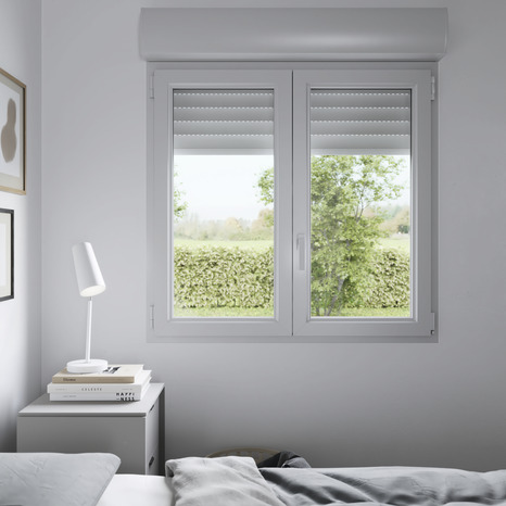 Fenêtre PVC blanc oscillo-battante 2 vantaux + volet roulant h.165 x l.100 cm - GoodHome - Brico Dépôt
