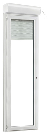 Porte-fenêtre PVC blanc 1 vantail gauche + volet roulant H.215 x l.80 cm - GoodHome - Brico Dépôt