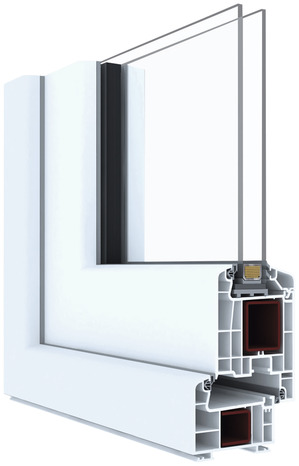 Porte-fenêtre PVC blanc 2 vantaux + volet roulant H.215 x l.120 cm - GoodHome - Brico Dépôt