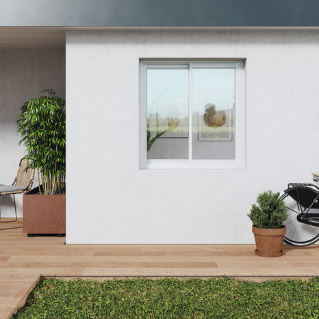 Fenêtre aluminium blanc coulissante 2 vantaux h.75 x l.120 cm - GoodHome - Brico Dépôt