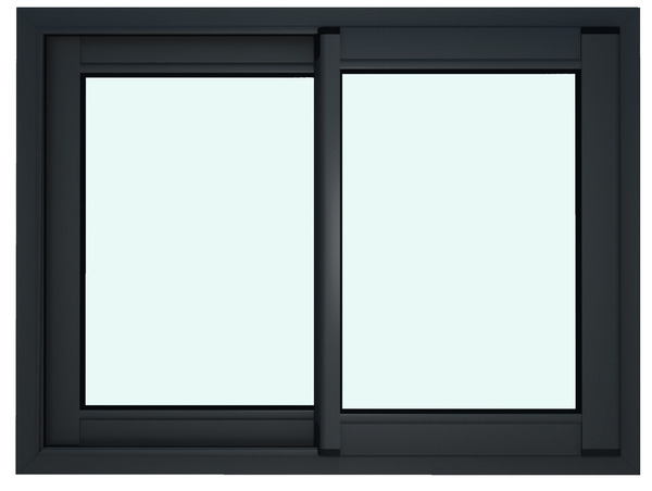 Fenêtre aluminium gris coulissante 2 vantaux h.75 x l.100 cm - GoodHome - Brico Dépôt