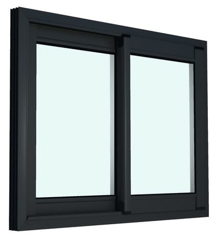 Fenêtre aluminium gris coulissante 2 vantaux h.75 x l.100 cm - GoodHome - Brico Dépôt