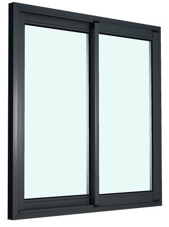 Fenêtre aluminium gris coulissante 2 vantaux h.115 x l.100 cm - GoodHome - Brico Dépôt