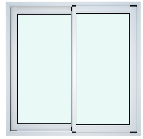 Fenêtre aluminium blanc coulissante 2 vantaux h.120 x l.100 cm - GoodHome - Brico Dépôt