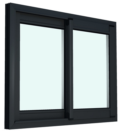 Fenêtre aluminium gris coulissante 2 vantaux h.75 x l.120 cm - GoodHome - Brico Dépôt
