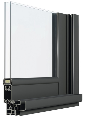 Fenêtre aluminium gris coulissante 2 vantaux h.75 x l.120 cm - GoodHome - Brico Dépôt