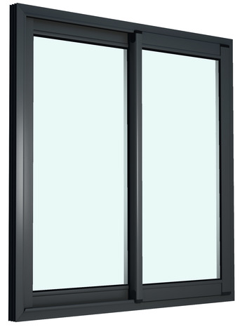 Fenêtre aluminium grise coulissante 2 vantaux h.100 x l. 100 cm - GoodHome - Brico Dépôt